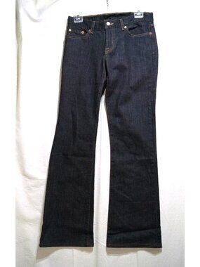 Lucky Brand Dungarees Jeans Mid Rise Flare Size 4/27 Dark Denim